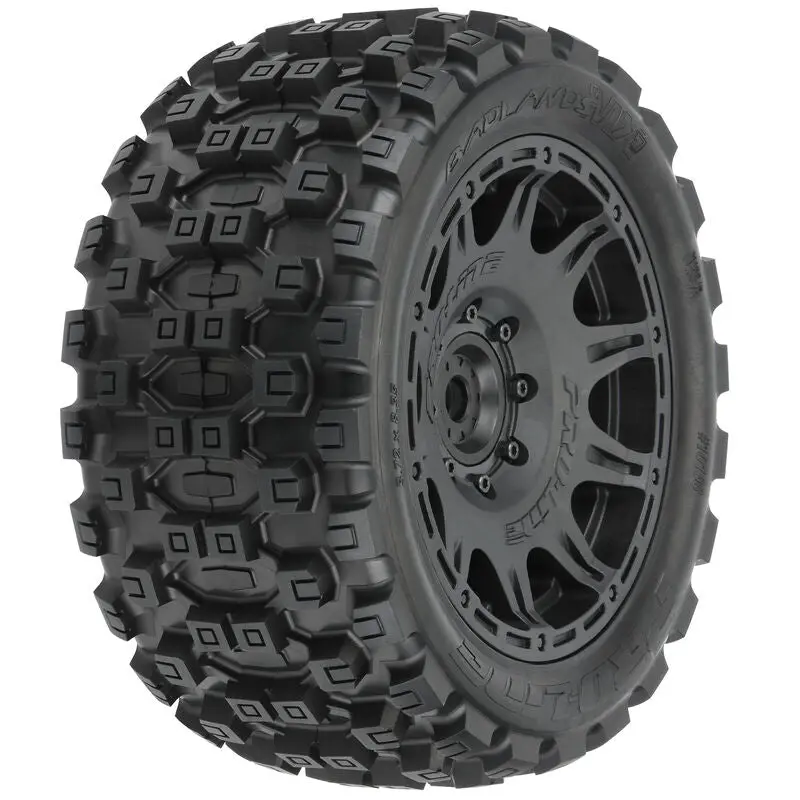 Pro-Line 1/6 Badlands Mx57 5.7” Tires Mounted Raid 8X48 Removable 24Mm Hex Wheels (2) 1