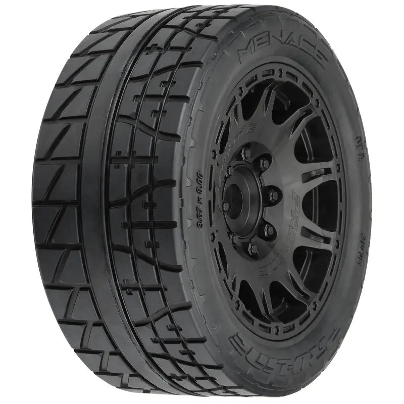 Pro-Line 1/6 Menace Hp Belted F/R 5.7" Mt Tires Mounted 24Mm Blk Raid (2) 1