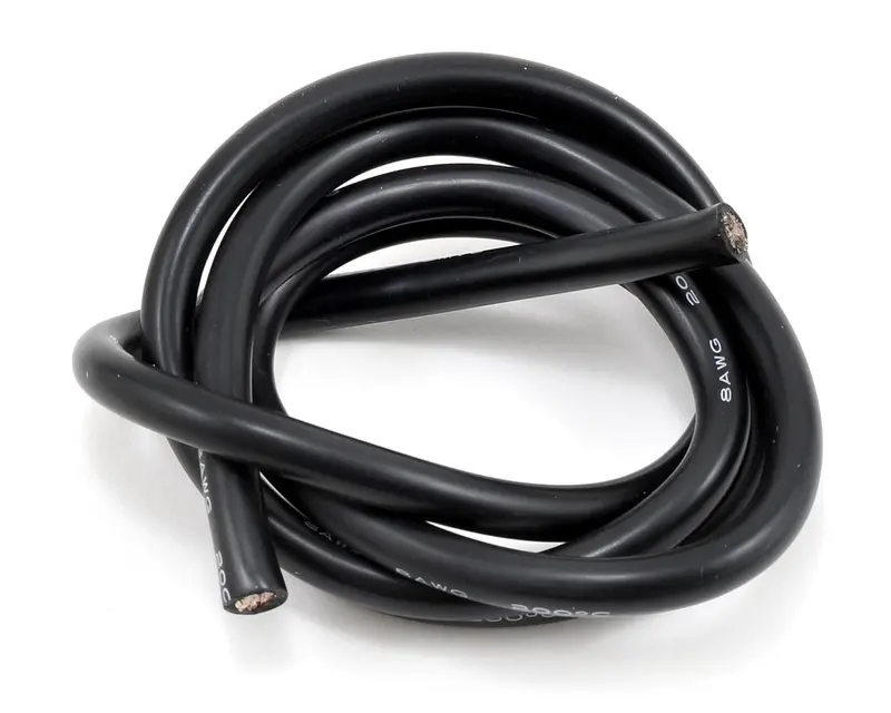 Protek Rc 8Awg Black Silicone Hookup Wire (1 Meter) 1