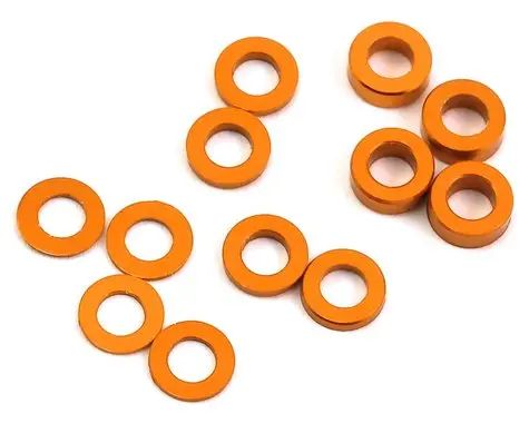 Protek Rc Aluminum Ball Stud Washer Set (Orange) (12) (0.5Mm, 1.0Mm & 2.0Mm) 1