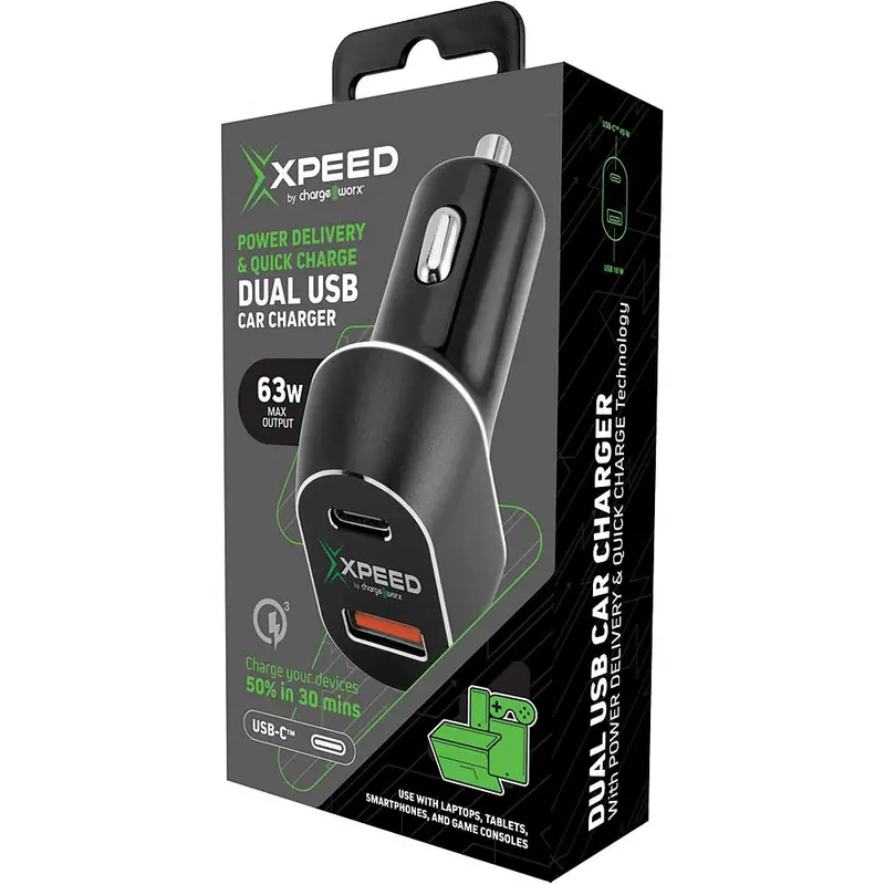 Quick Charge Dual Usb Car Charger W/Power Delivery 1