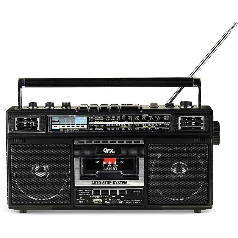 Rerun X Cassette Player Boombox With 4-Band Radio, Mp3 Converter, And Bluetooth 1