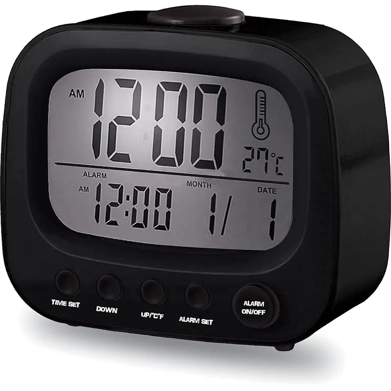 Retro Alarm Clock, Black 1