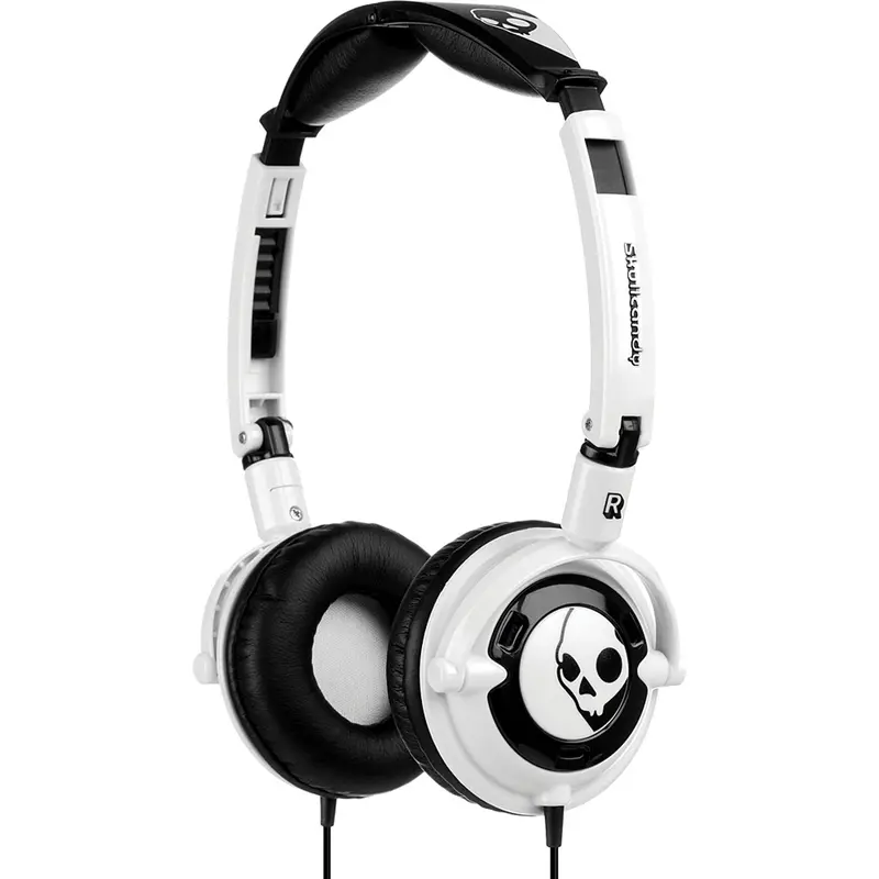 S5lwcy-074 "Lowrider" On Ear W/Mic Headphones, White/Black 1