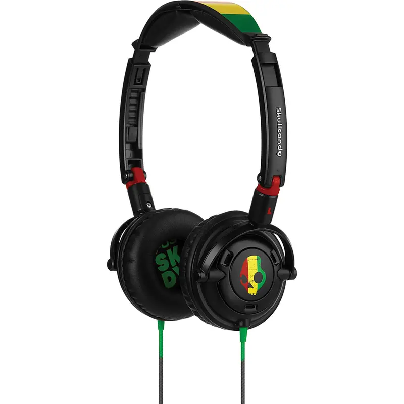 S5lwdy-058 "Lowrider" On Ear W/Mic Headphones, Rasta 1