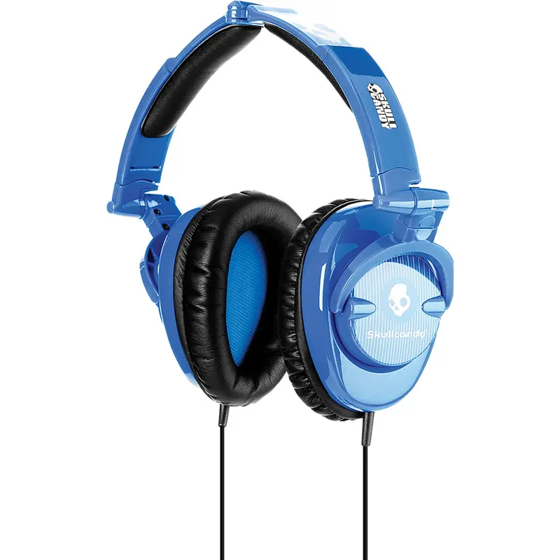 S6skdy-119 "Skullcrushers" Over Ear Headphones, Blue Pinstripe 1