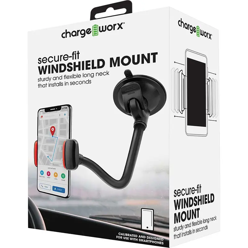 Secure-Fit Windshield Mount W/Flexible 14 Neck 1