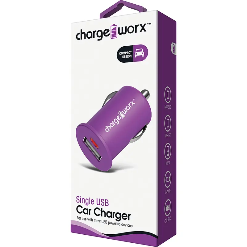 Single Usb Car Charger, Violet 1