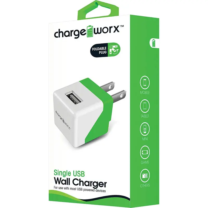 Single Usb Wall Charger, Green 1