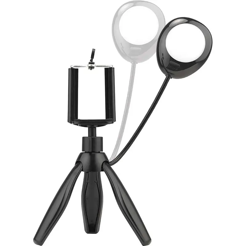 Smartphone Tripod With Adjustable Holder And Built-In-Ring Light 1
