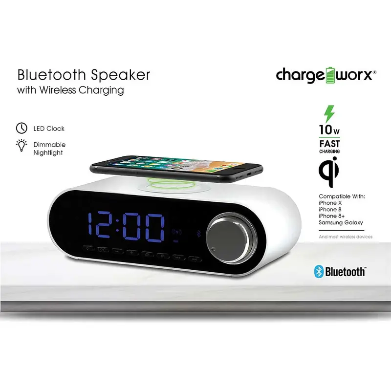 Speaker System With Wireless Charging, White 1