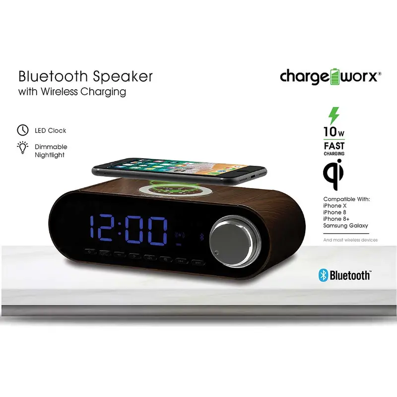 Speaker System With Wireless Charging, Wood 1