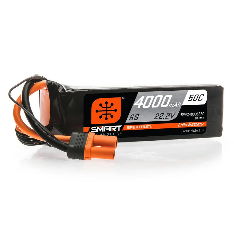 Spektrum Rc 22.2V 4000Mah 6S 50C Smart Lipo Battery: Ic5 1