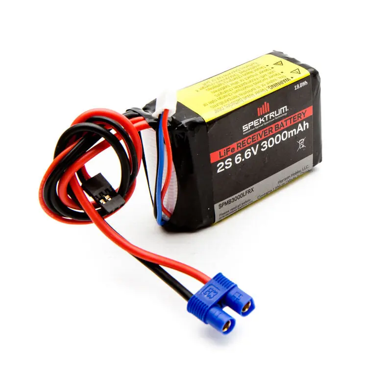 Spektrum Rc 6.6V 3000Mah 2S Life Receiver Battery: Universal Receiver, Ec3 1