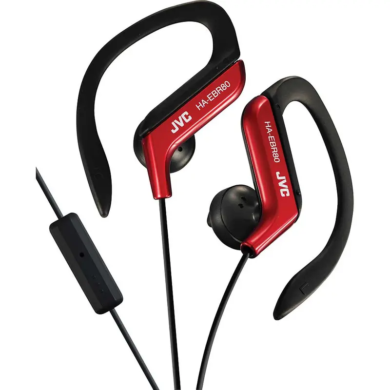 Sports Ear-Clip Headphones With Mic & Remote, Red 1