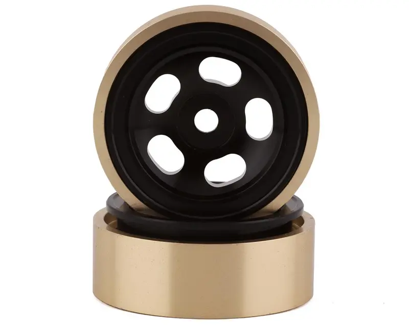 Ssd Rc 1.0” Aluminum/Brass 5-Slot Beadlock Wheels (Black) (2) 1