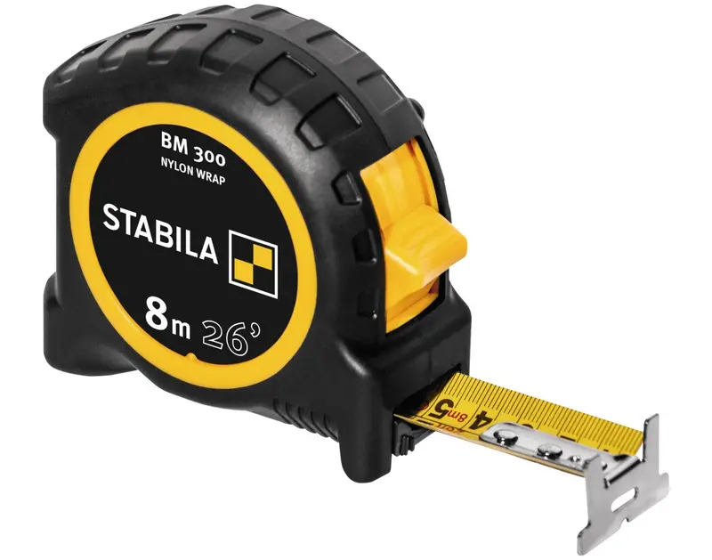 Stabila Bm 300 Heavy Duty Robust Tape Measure 8M/26Ft (Width 27Mm) 1