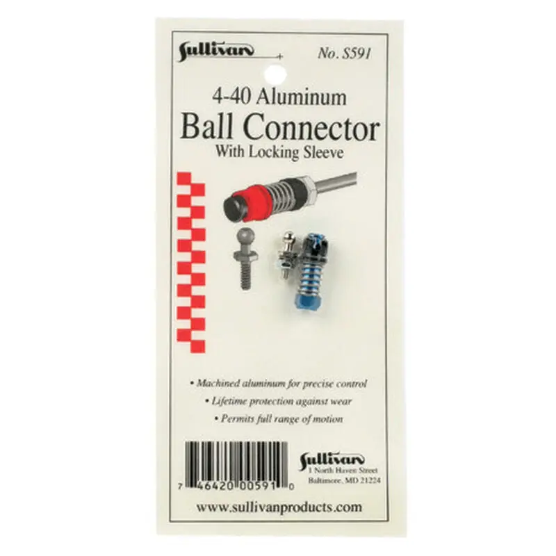 Sullivan 4-40 Aluminum Ball Link W/Locking Sleeve (Blue) 1