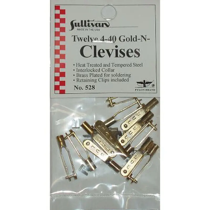 Sullivan 4-40 Gold-N-Clevises (12) 1