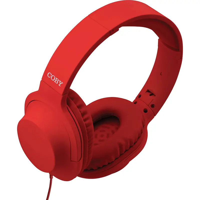 Super Bass Stereo Headphones W/Mic, Red 1
