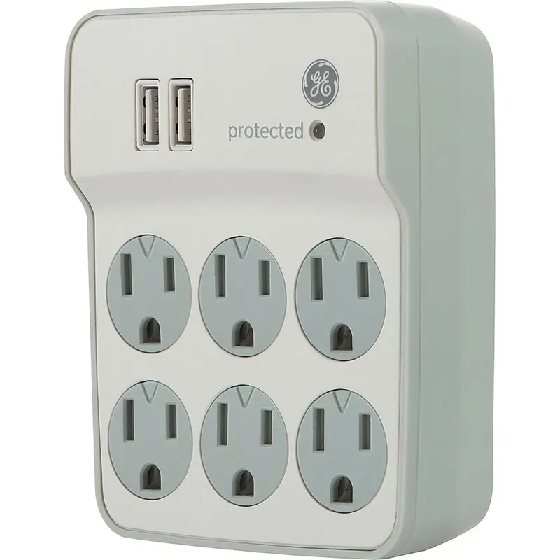 Surge Protector Tap, 6 Outlet 2 Usb Ports 1