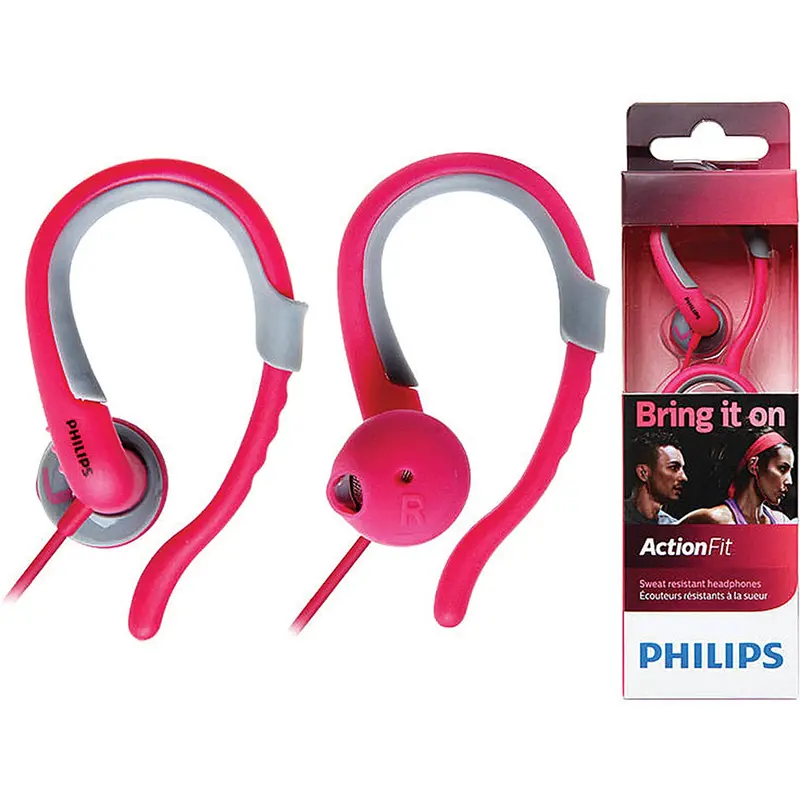 Sweat Resistant Headphones, Pink 1