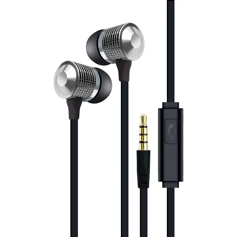 Tangle-Eree Stereo Earbuds W/Mic, Silver 1