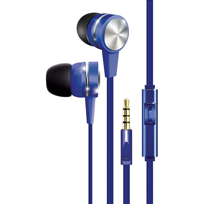 Tangle-Free Fabric Cable Metal Stereo Earbuds 1