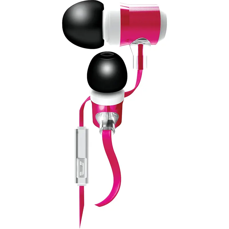 Tangle-Free Flat Cable Metal Stereo Earbuds 1