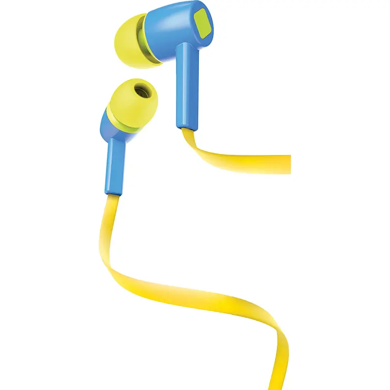 Tangle-Free Stereo Earbuds, Blue 1