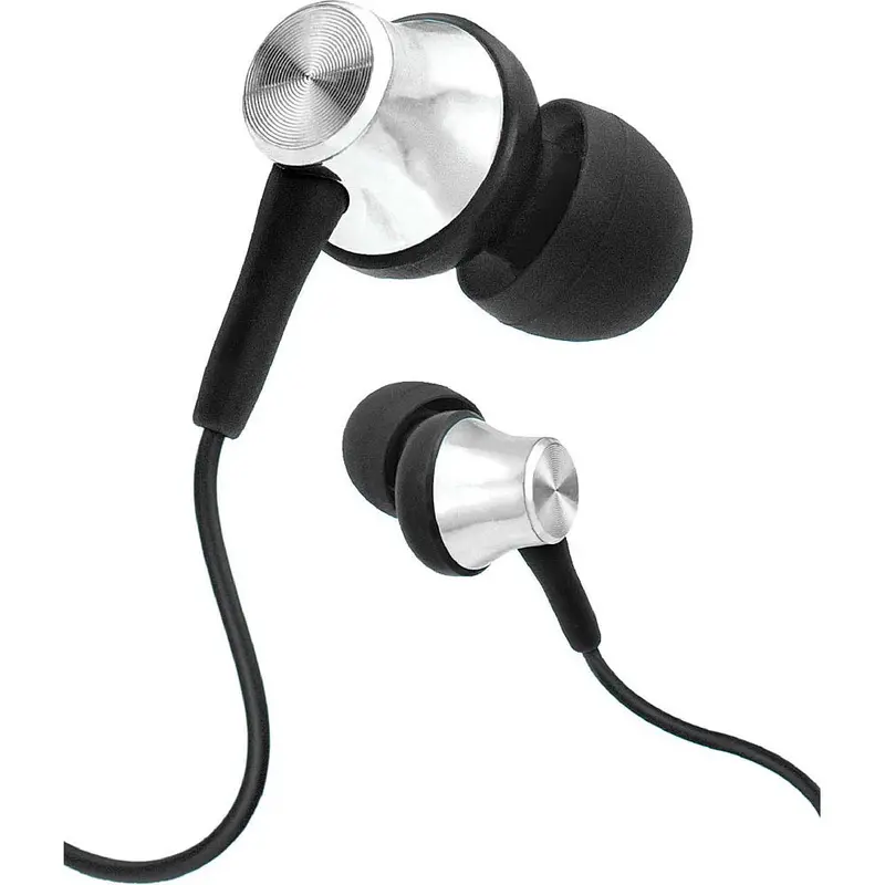 Tangle-Free Stereo Earbuds W/Mic, Blue 1