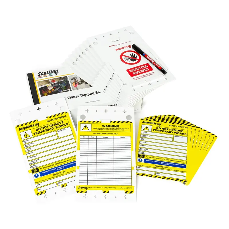 Temporary Works Tag Kit (10 Holders, 10 Inserts, 1 Pen) 1