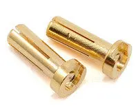 Tq Wire 4Mm Low Profile Male Bullet Connectors (Gold) (18Mm) (2) 1