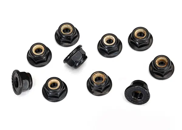 Traxxas 4-Tec 2.0 Serrated Flanged Nylon Locking Nut (Black) (10) 1