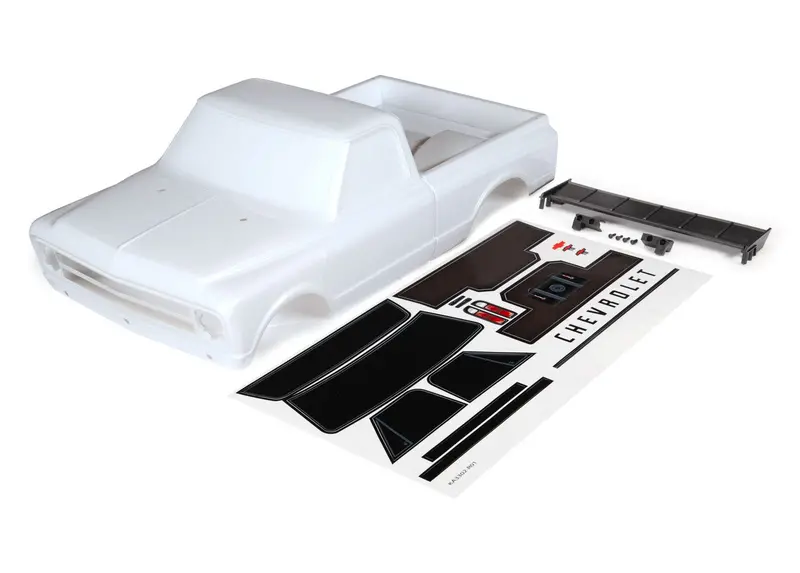 Traxxas Drag Slash C10 Body White W/ Wing & Decals 1