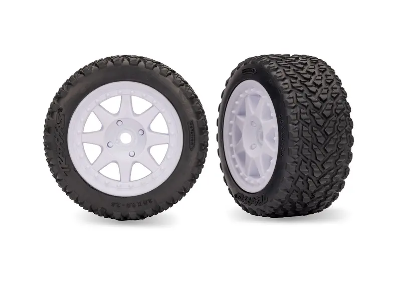Traxxas White Front Mini Rally Wheels With Hard Tires (2) 1