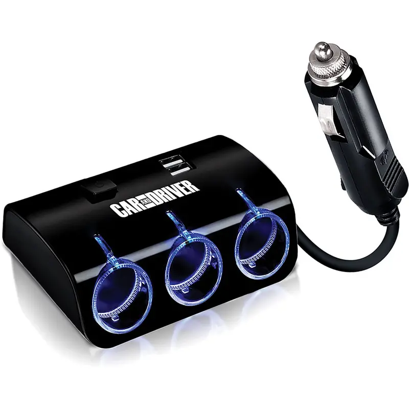 Triple Socket Led Car Charger 1