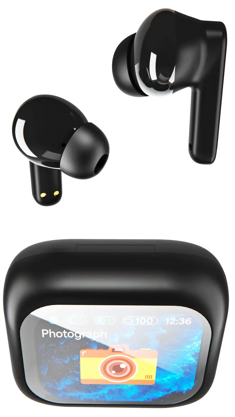 True Wireless Earbuds With Smart Display Case 1