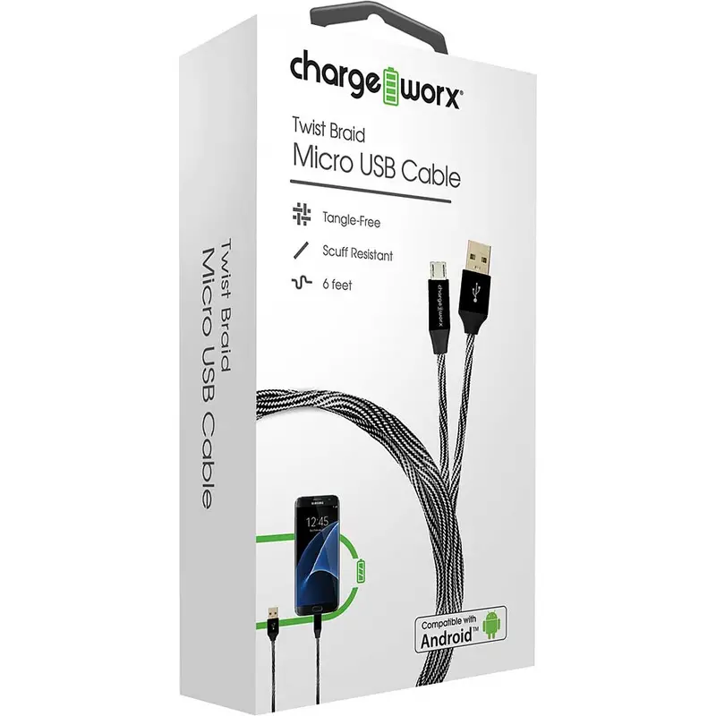 Twist Braid Micro Usb Cable, Black 1