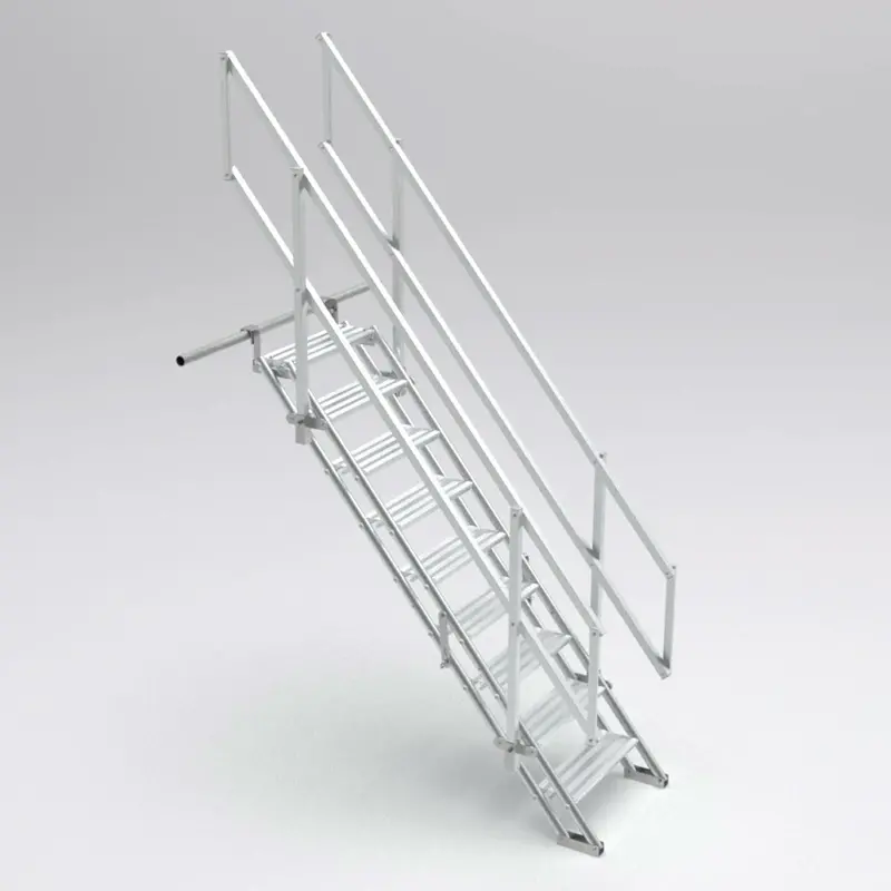 Universal Adjustable Scaffold Stair With 2 X Handrails 1