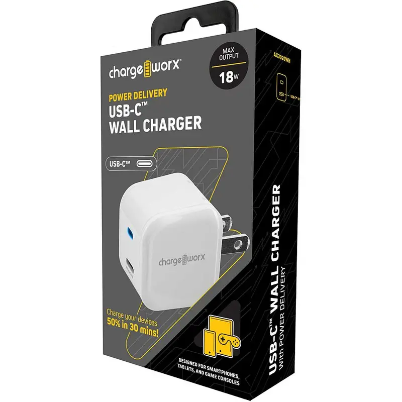 Usb-C Wall Charger W/Power Delivery, White 1