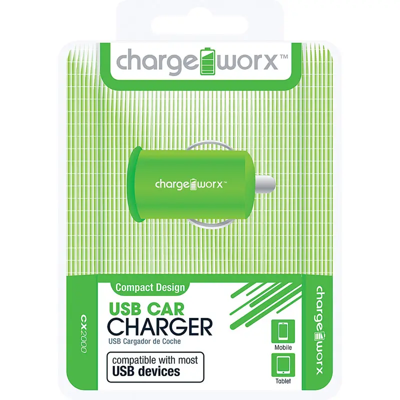 Usb Car Charger, Green 1