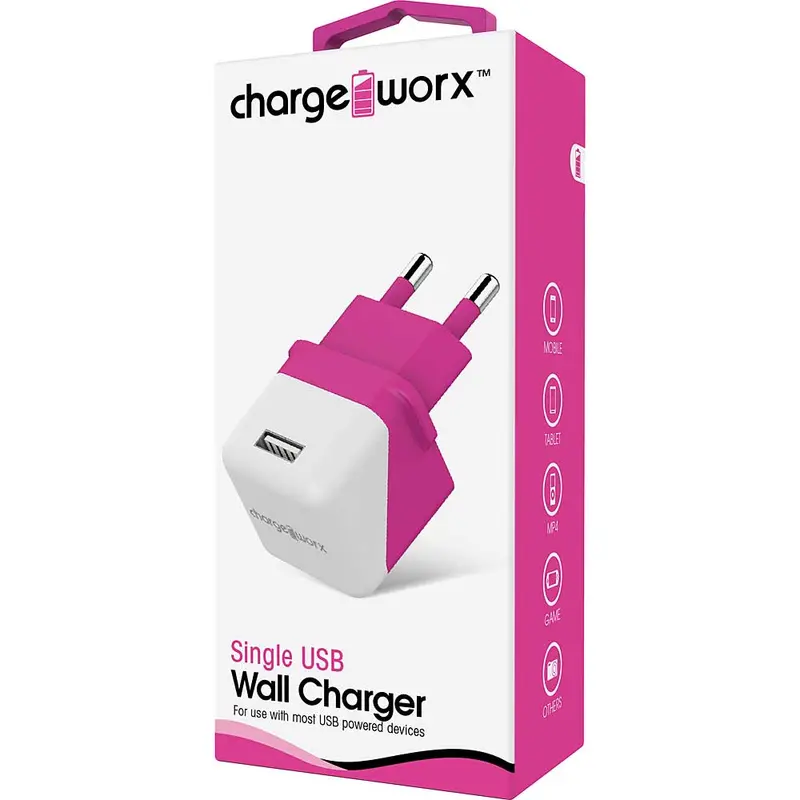 Usb Wall Charger, Pink 1