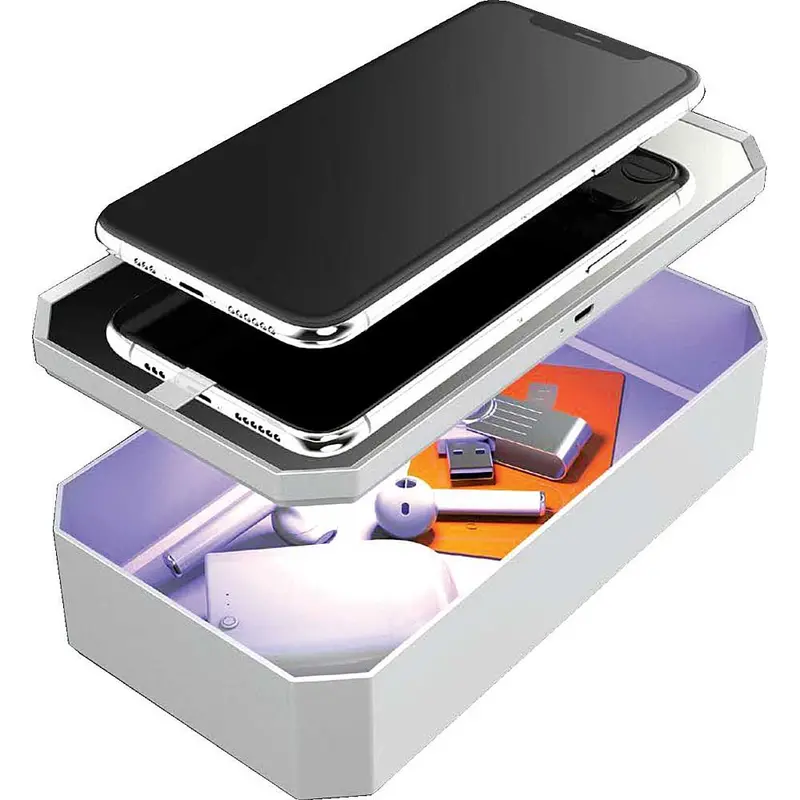 Uv-C 2 In 1 Sanitizing Box And Wand With Wireless Charging And Removable Cover Stand 1