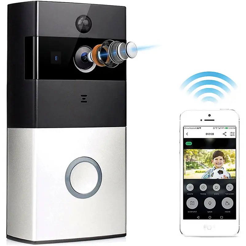 Video Smart Doorbell 720P Hd Wifi Security Camera W/8G Memory Card 1