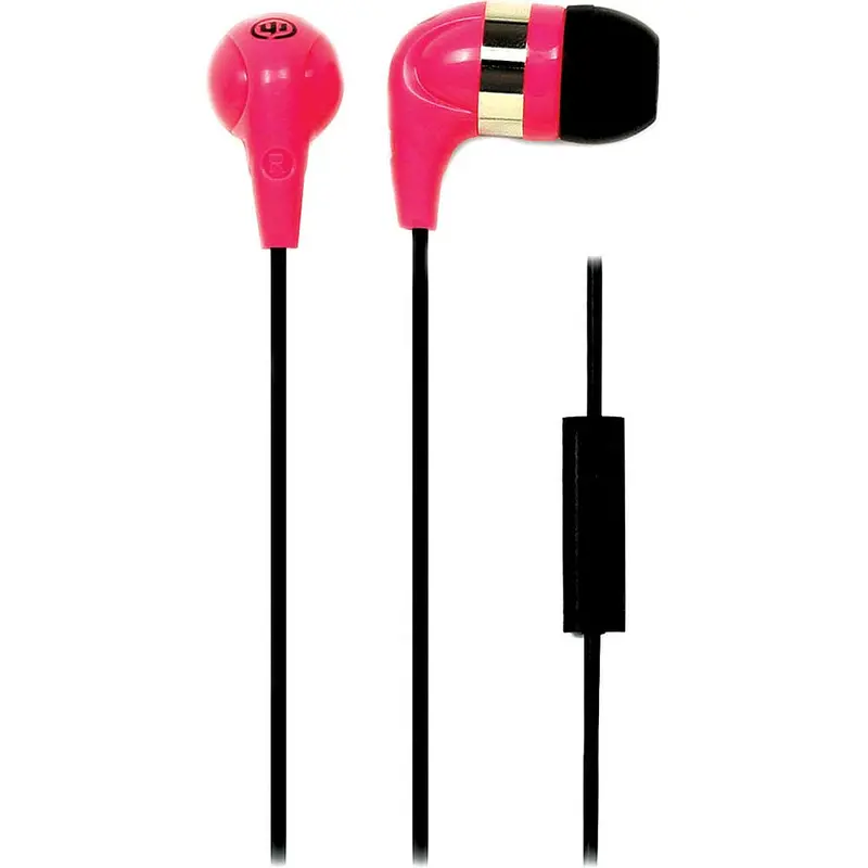 Wi-2152 "Jaw Breaker" Earbuds W/ Mic, Pink 1