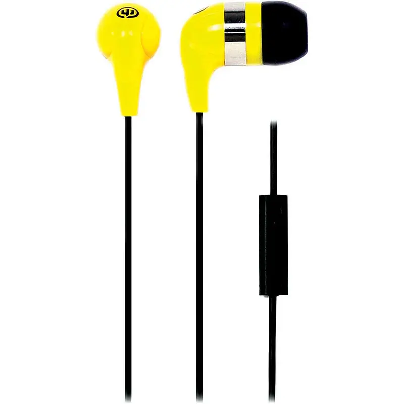 Wi-2154 "Jaw Breaker" Earbuds W/ Mic, Yellow 1
