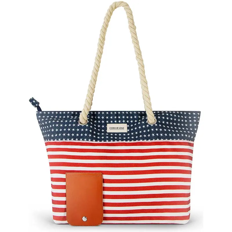 Wine Tote Bag, American Flag 1