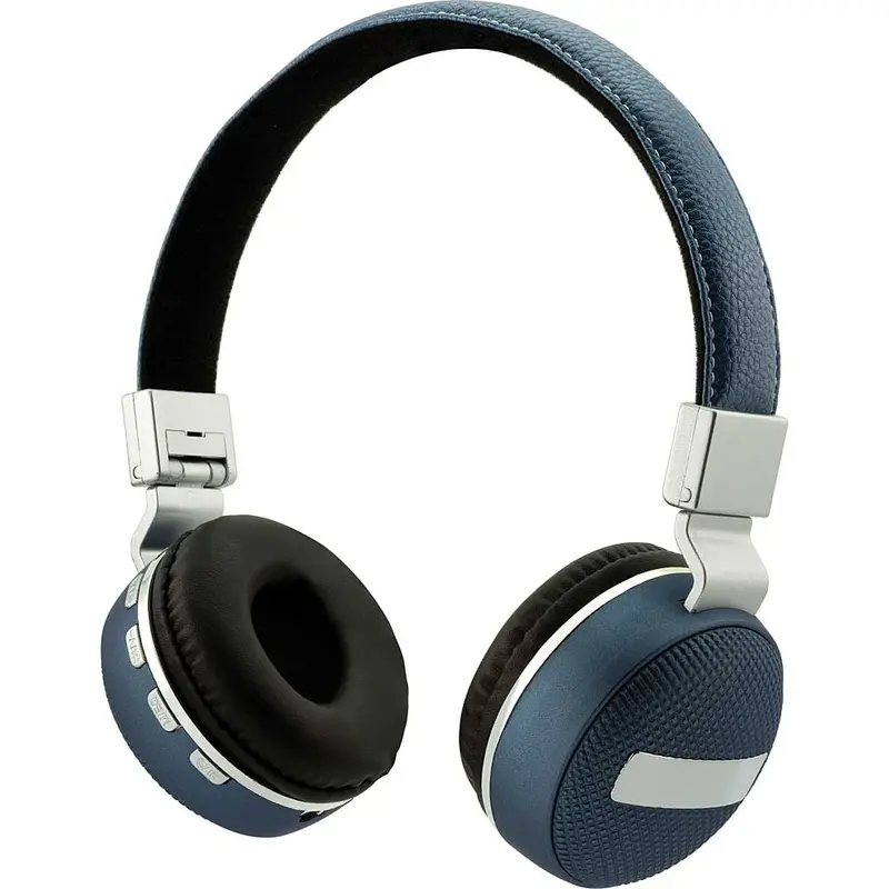 Wireless Folding Stereo Headphones, Blue/Silver 1