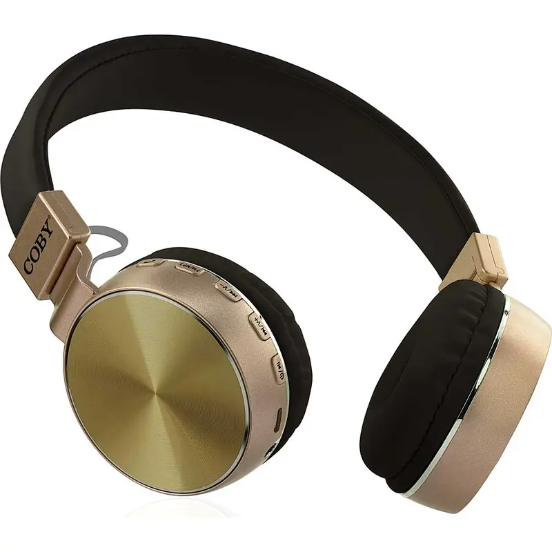 Wireless Folding Stereo Headphones, Gold/Black 1